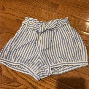 White and Blue striped shorts